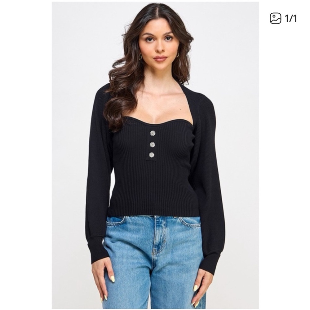 Milk & Honey knit shrug + top set. S